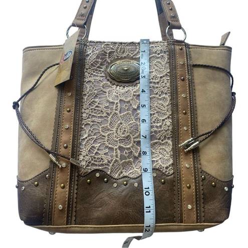 Justin Boots Justin Women’s Tan Lace Inlay Concealed Carry Tote Bag