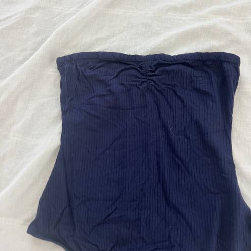 Forever 21 navy ribbed tube top bodysuit  Size small Condition: perfect Color: navy  Details : -Seamless  -Stretchy