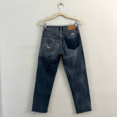 Polo Ralph Lauren Waverly Straight Crop Patchwork Distressed Denim Jeans