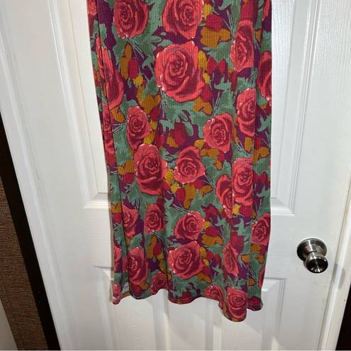 LuLaRoe  Multicolor Floral Print Knit Sleeveless Open Vest Kimono Duster XS