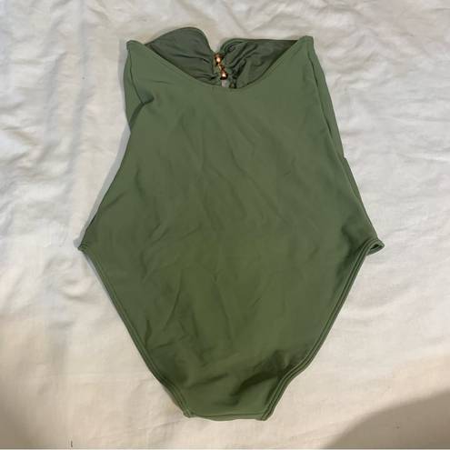 Aerie  Green One Piece Tie Swimsuit Bathing Suit Swim Beach Vacation Size SMALL