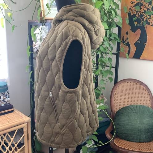 Free People Movement  Dream Big Olive Green Quilted Zip Up Vest