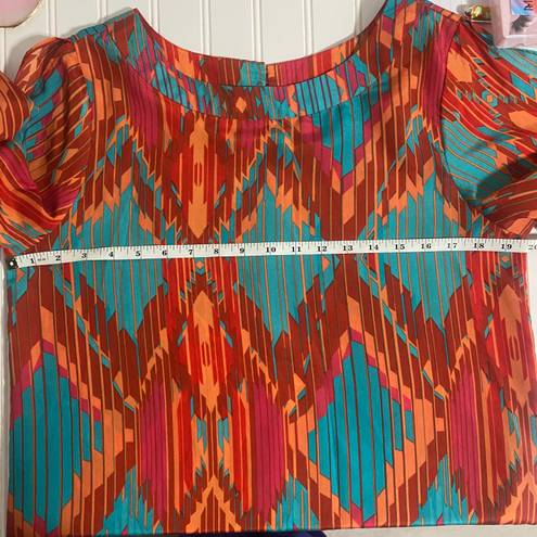 Romeo + Juliet Couture  Shift Aztec Print Mini Shift Dress Split Open Sleeves M 