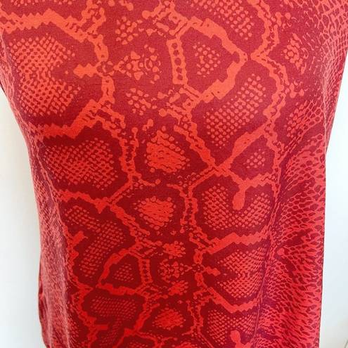 Lovers + Friends  Womens Tank Top Back Mesh Snakeskin Print Sz Small Sleeveless