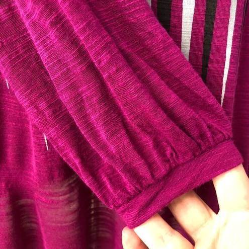 Industry  Shift Dress Magenta Bold Stripe Small