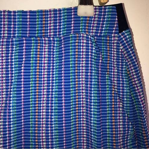 Polo  Golf Ralph Lauren Skort Blue Rainbow Stripe Textured pull on Large