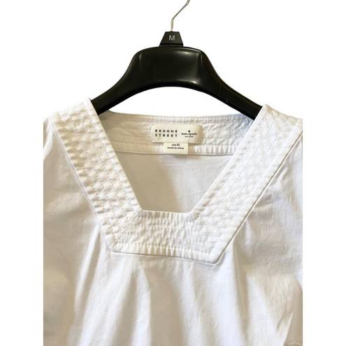 Kate Spade  Broome Street White Peplum Top sz xs cotton ruffle babydoll