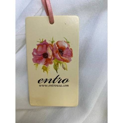 Entro  Boho Floral Mini Dress White Size Medium NWT