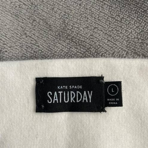 Kate Spade Saturday White Boatneck Shirt Size Large