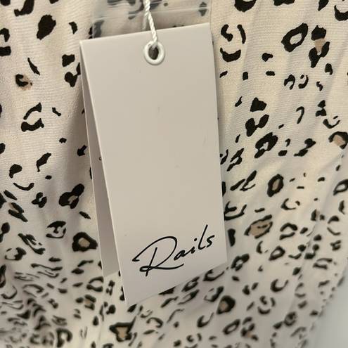 Rails  Karla White Mocha Leopard Blouson Dress