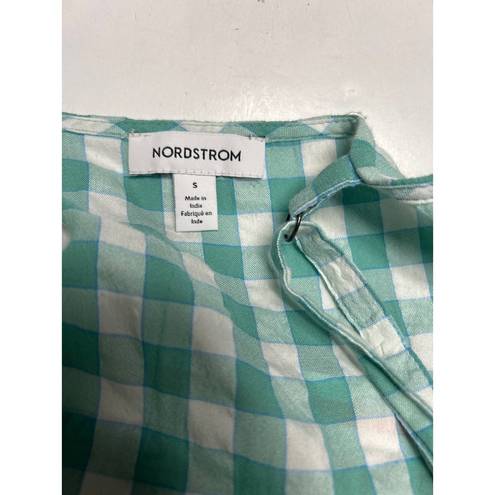 Nordstrom  NWT gingham checkered jumpsuit with tie back in Green wasabi. Size S.