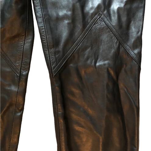 Butter Soft Le Cuir Niko Leather  High Waisted Trouser Pant Sz. 14 Black Lined