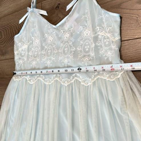 Oscar de la Renta Vintage Oscar De La Rente Baby Doll Slip Blue And White Size M/L