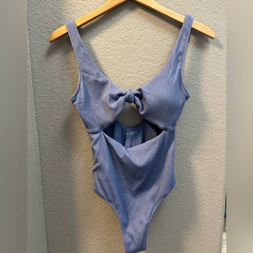 Aerie  Ribbed Knot Blue One Pice Swimsuit Size Small
