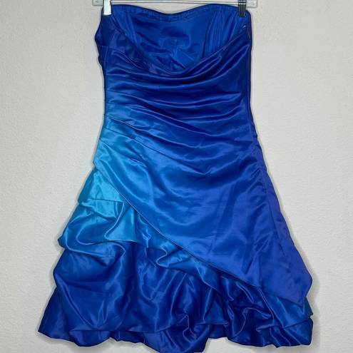 Onyx Vintage  Nite Strapless Ombre Dress Blue