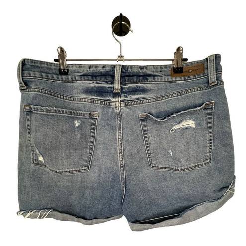 Treasure & Bond  Medium Wash Highrise Boyfriend Distressed Denim Shorts