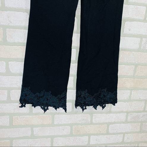 Bailey 44 Black High Waist Lace Hem Crop Pants