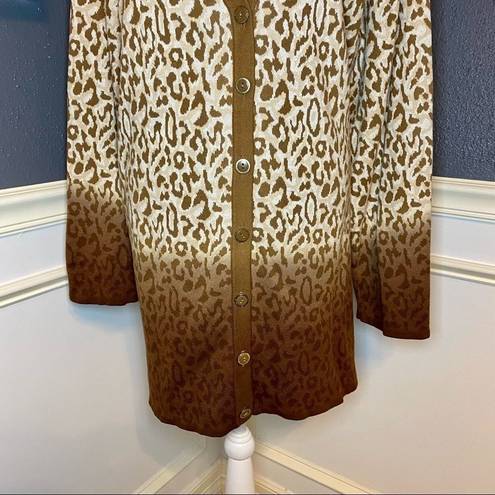 Isaac Mizrahi  Live Leopard Dip-Dye Cardigan