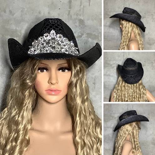 Rock & Roll Cowgirl COWBOY BLING DIAMOND COWGIRL RHINESTONE HAT WESTERN SOUTHERN STRAW FESTIVAL