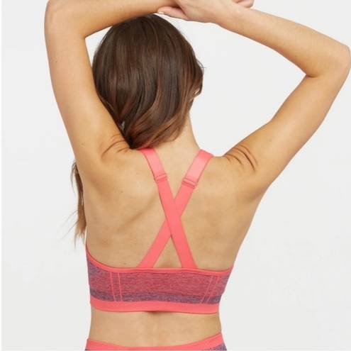 Spanx NWT  Spacedye Coral Punch Seamless Sculpt Medium Inpact Sports Bra