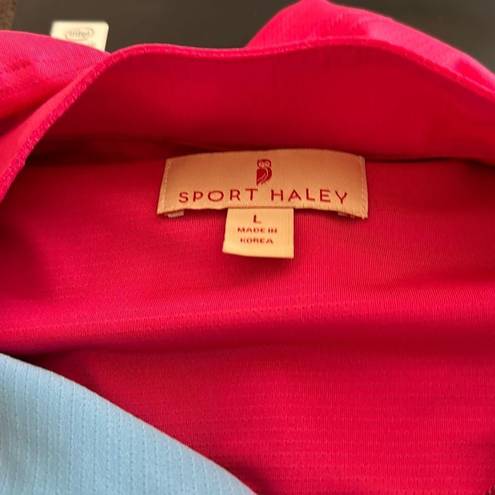 Polo Sport Haley Athletic Golf  Shirt Size Large Pink/Blue