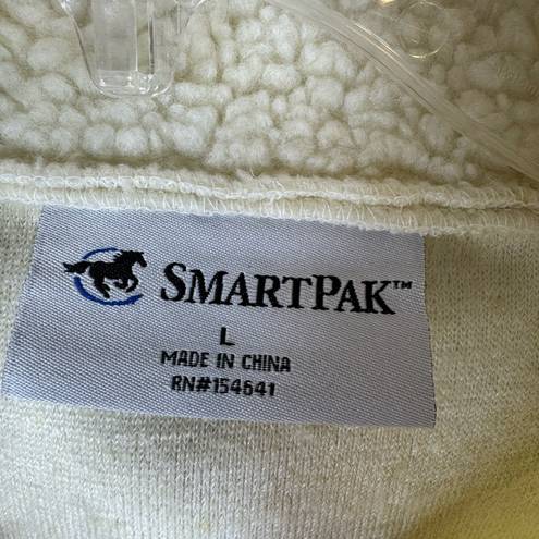 Piper SmartPak  Sherpa quarter Zip Pullover sweatshirt Size Large Ivory Barn Red