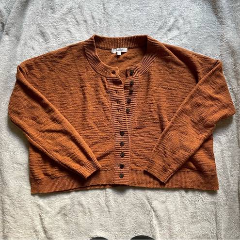 Madewell  Brampton Cropped Cotton Knit Cardigan Sweater Small