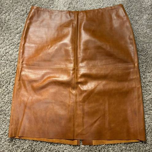 United Colors Of Benetton  Brown Leather Skirt