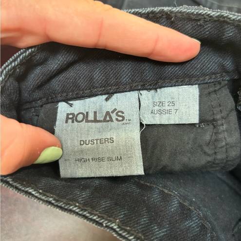 Rolla's Rolla’s Dusters Black Denim High Waisted Button Up Shorts Size 25 REVOLVE