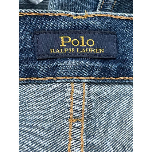 Polo  Ralph Lauren Womens Callen Slim Skinny Jeans Blue Slit Leg Beads 26 New