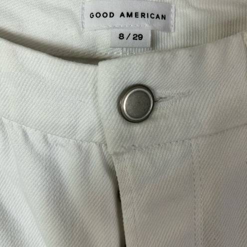 Good American NWT  Women's Good Boy White Ankle Wrap Jeans Size 8