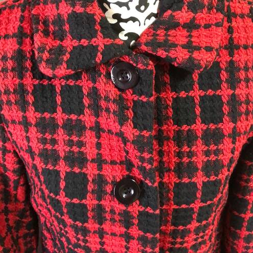 Oleg Cassini  Red and Black 3 button Coat Size S