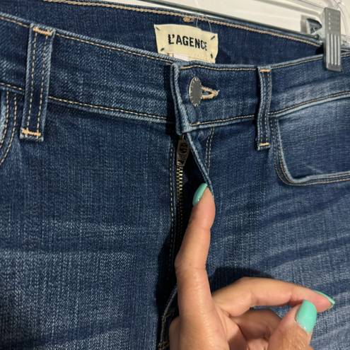 L'Agence New L’agence Sada High Rise Slim Cropped Raw Hem Jean In Mesa Blue Size 28