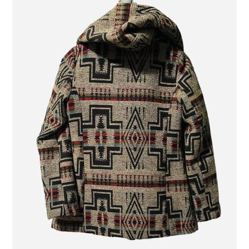 Mossimo Supply Co Mossimo Aztec‎ Western Tribal Hooded Button Up Jacket Coat Womens Size Medium