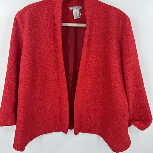 Alberto Makali  Red Textured Open Front Blazer Suit Jacket Sz XL