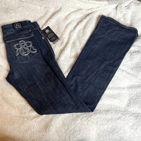 Rock & Republic  Kassandra Low Rise Bootcut Rattle Blue Jeans NWT Cowgirl 29