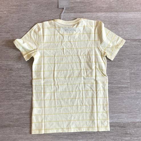 Everlane NWT  Yellow Striped Short Sleeve Organic Cotton Crew Neck T Shirt Size S