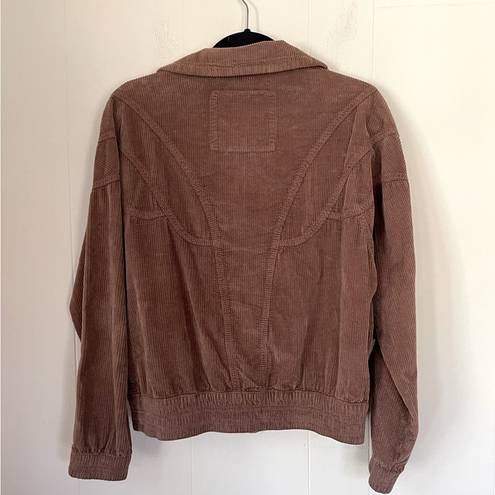 American Eagle  Outfitters Brown Corduroy Zip Up Bomber Jacket ~ Women’s Sz XS