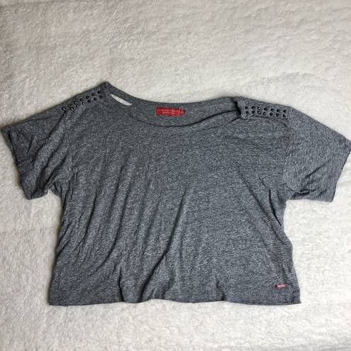 n: Philanthropy Codie Distressed Gray Crop Tee