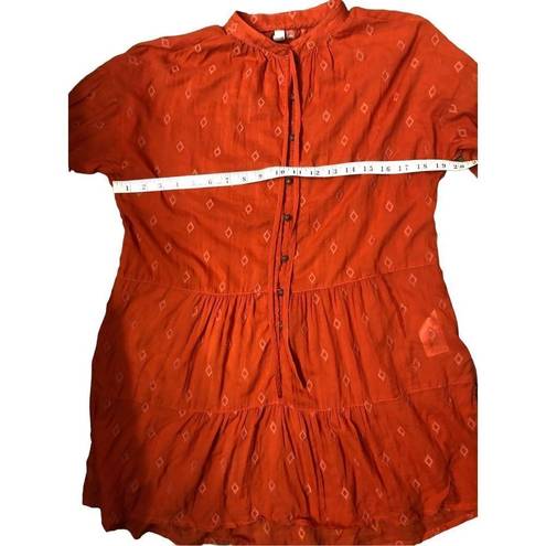 Pilcro  harvest orange tiered tunic with metal button accents down front Size S