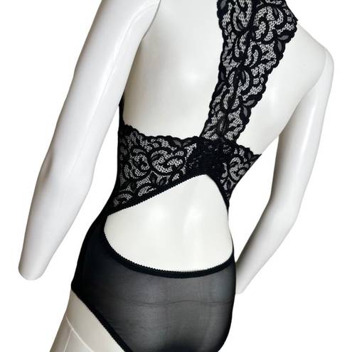 Marilyn Monroe Womens MEDIUM black lace-Detail Open Back bodysuit MARYLIN MAROE​