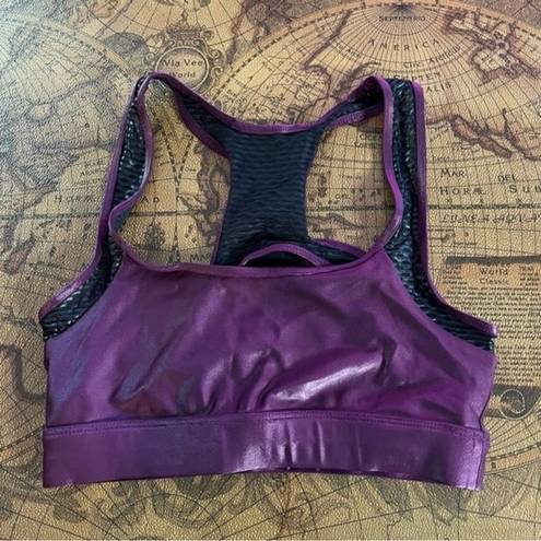 Koral  Womens size S Purple Eggplant Fling Infinity Sports Bra Gym Active Shine