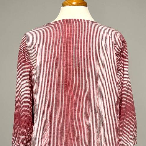 Habitat Red White Striped Tunic Top Shirt Blouse