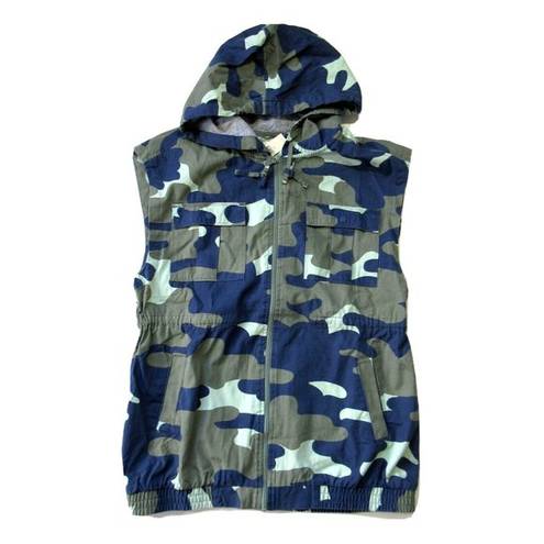 American Eagle NWT Offline Aerie  Cotton Cargo Vest in Camouflage Utility Hood S