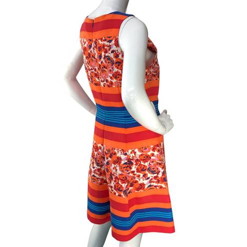 Tracy Reese Plenty Dresses  Women Size 10 Sasha Floral N Stripes Dress Multicolor