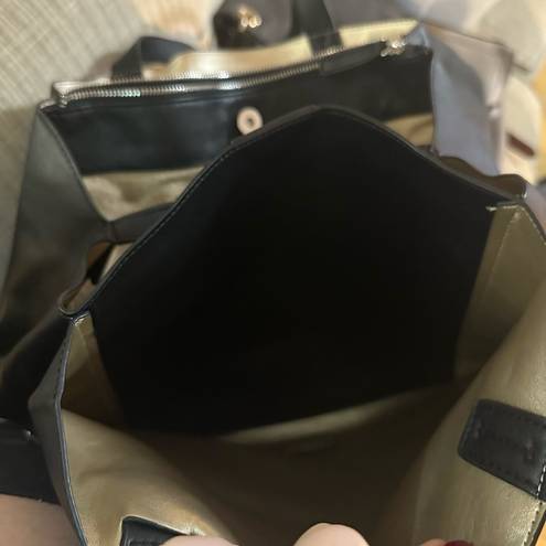 Nine West  Dark Gray Pleather Tote Bag