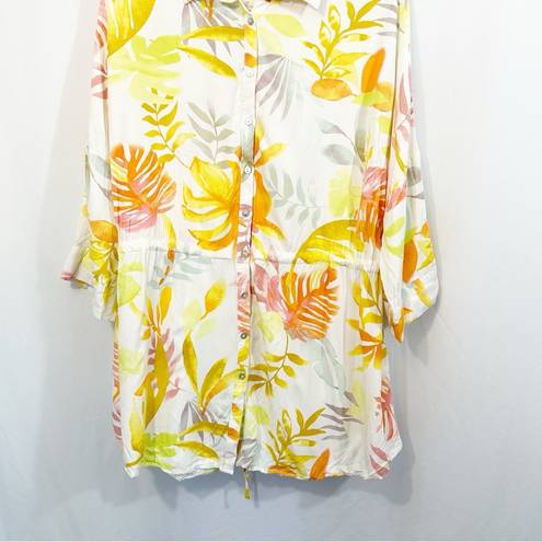 l*space L* Pacifica Tunic Button Down Top Swim Cover in Summers Tropic