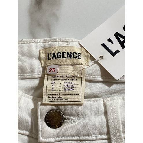 L'AGENCE  Brigitte Mid Rise Skinny Blanc White Jeans,‎ Size 25 - New With Tag