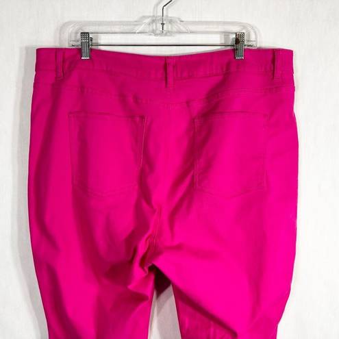 Crown & Ivy Crown Ivy Plus SIze 20W Jeans Hot Pink High Rise Skinny Cotton Stretch 1245