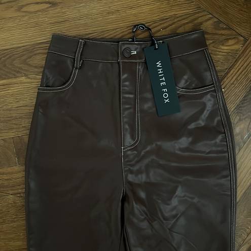 White Fox Boutique NWT  Brown Leather Pants *highrise